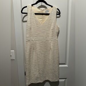 Nicole miller white sleeveless tweed dress